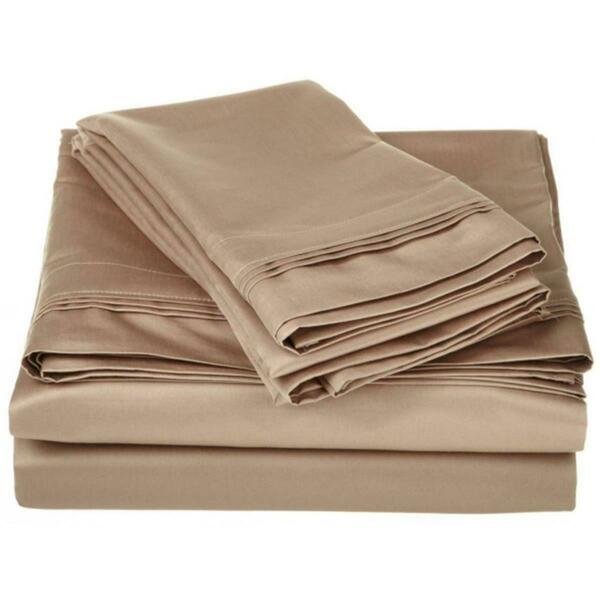 Egyptian Cotton 1500 Thread Count Solid Sheet Set Queen-Taupe, Impressions By Luxor Treasures, Mfr#: 1500QNSH SLTP